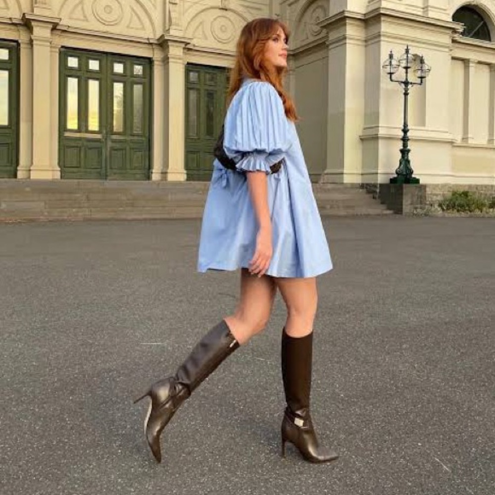 SOVERE Focus Pleat Smock Mini Dress NWOT